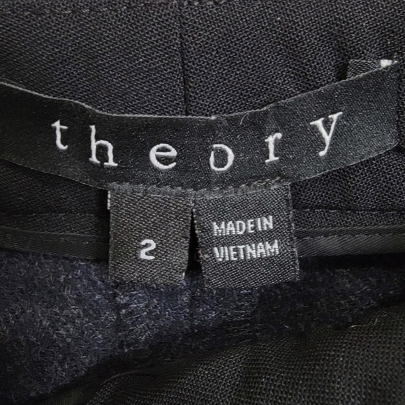 Theory Dark Gray Wool Blend Straight Leg Trouser Career Pants Size 2 - Picture 3 of 6